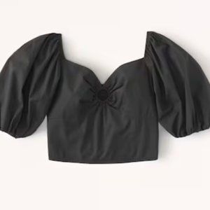 Abercrombie Puff Sleeve Poplin Top